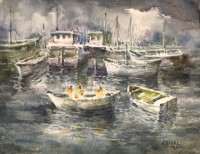 Abdul Hayee, 20 x 26 inch, Watercolor on Paper, Seascape Painting, AC-AHY-041